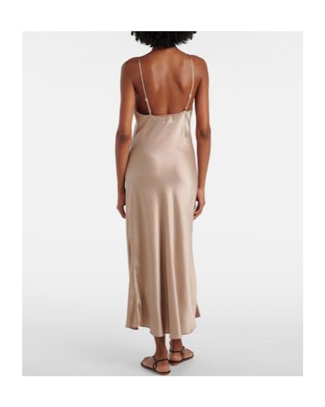 Leset Natural Satin Slip Dress