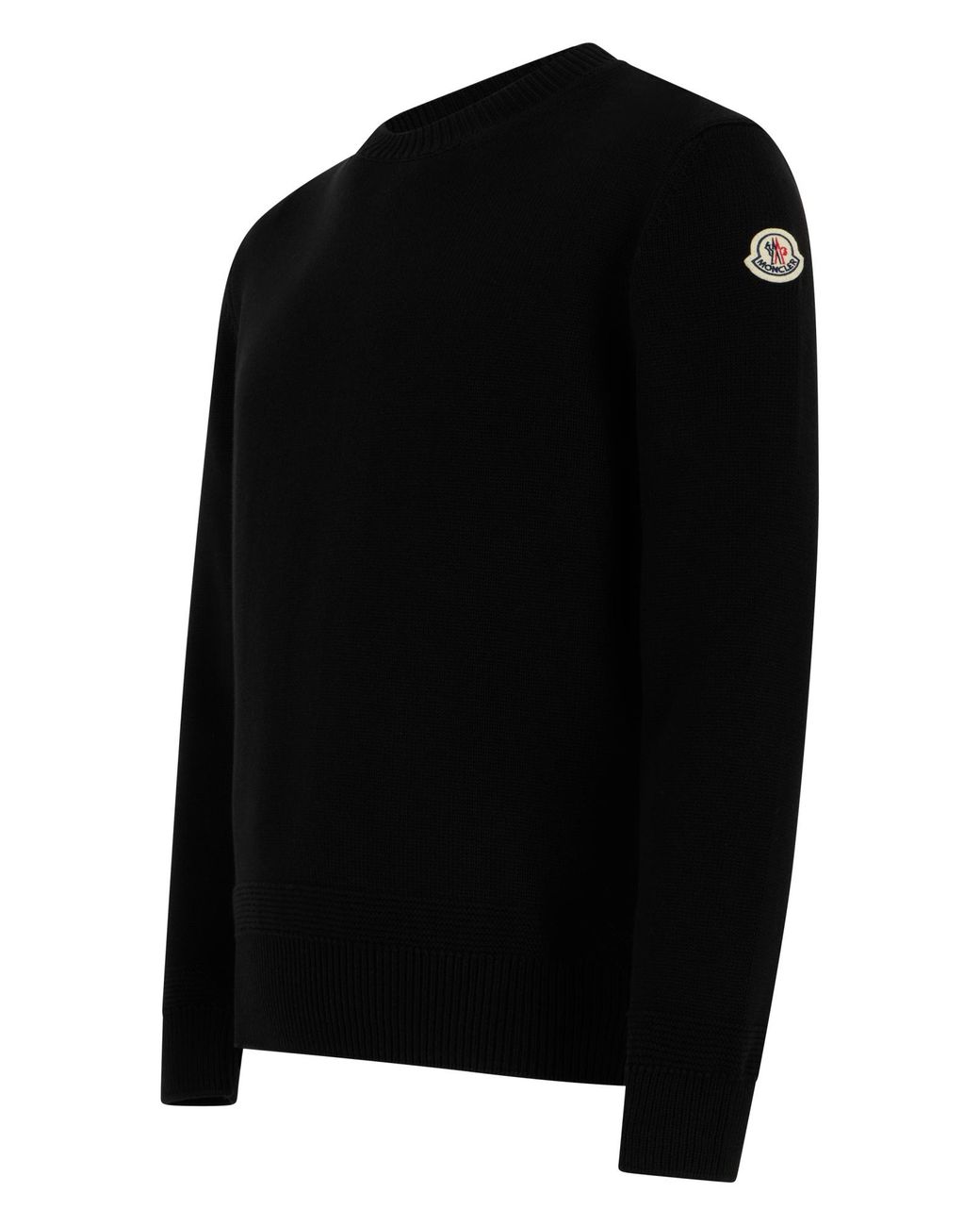Moncler Black Logo Patch Crewneck Jumper for men