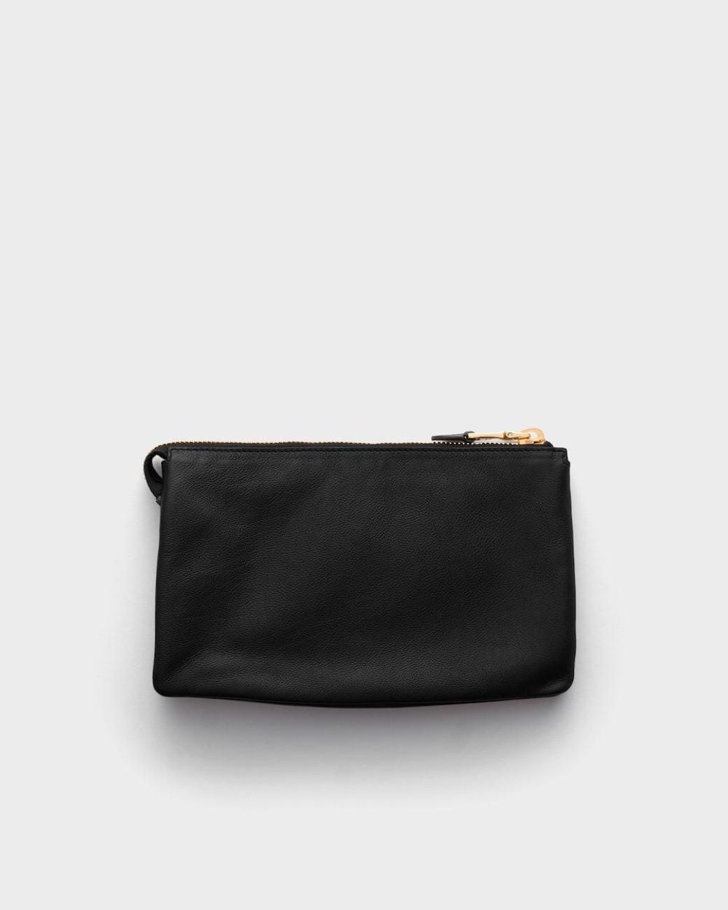 Prada Black Leather Zipper Pouch