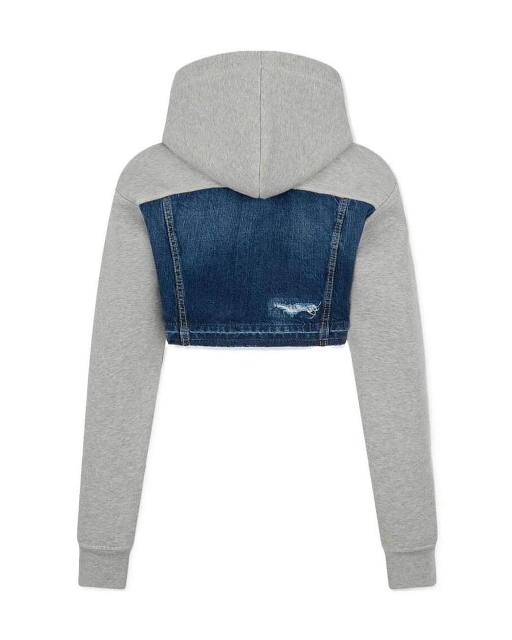 DSquared² Blue Long-Sleeve Ripped Hoodie