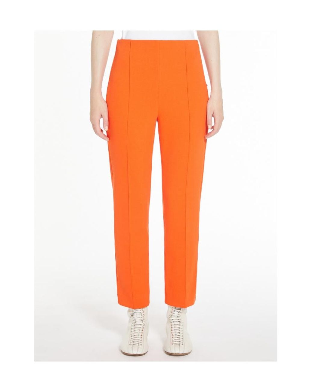 Sportmax Orange Mid-Rise Cropped Trousers