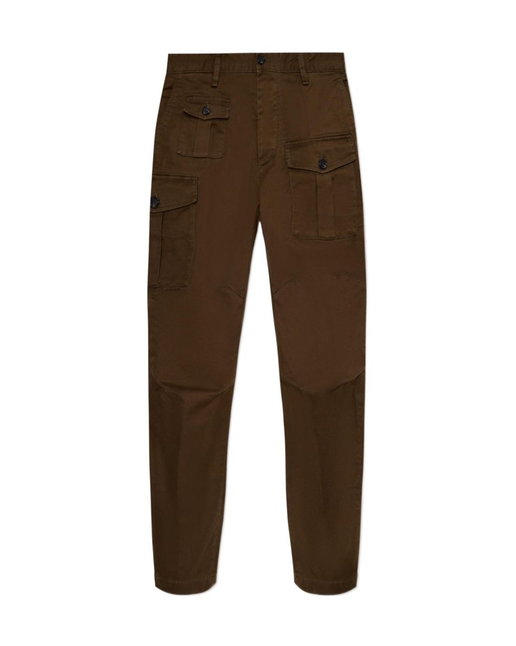 DSquared² Brown Straight-Leg Slim-Cut Cargo Trousers for men