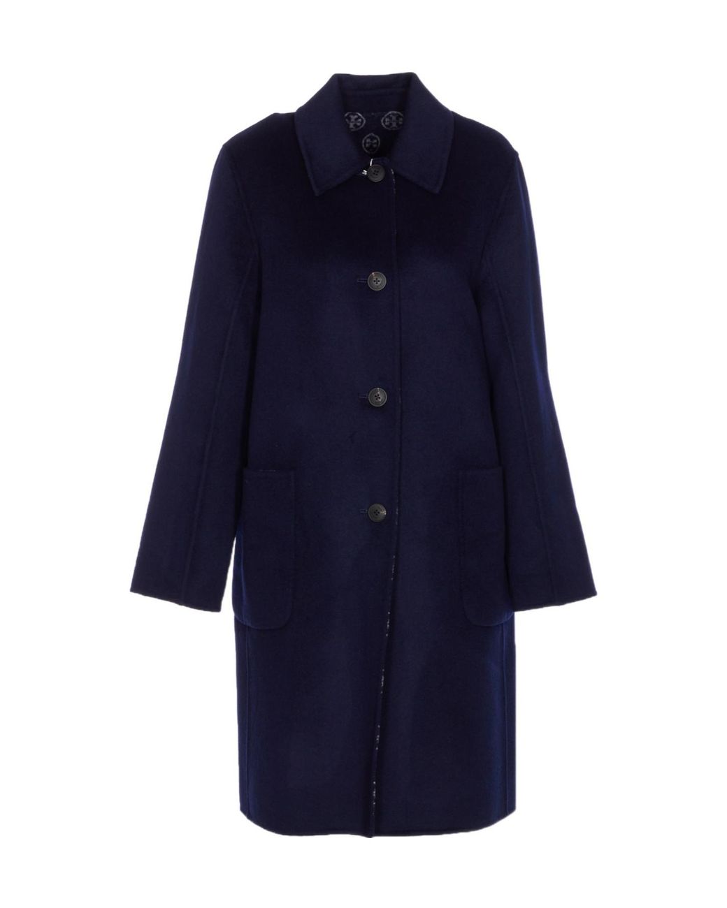 Tory Burch Blue Reversible Buttoned Coat