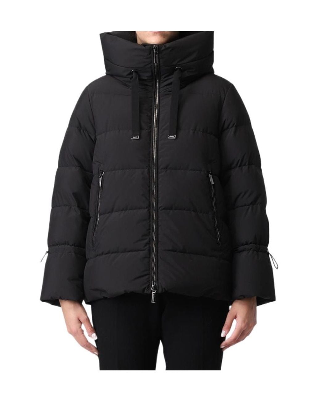Moorer Black Zipped Down Jacket