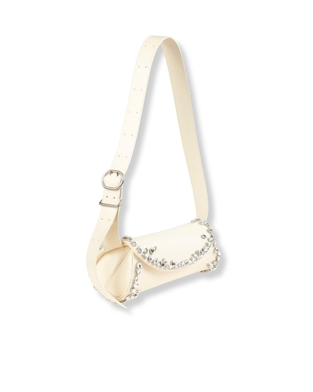 Jil Sander Natural Cannolo Embellished Crossbody Bag