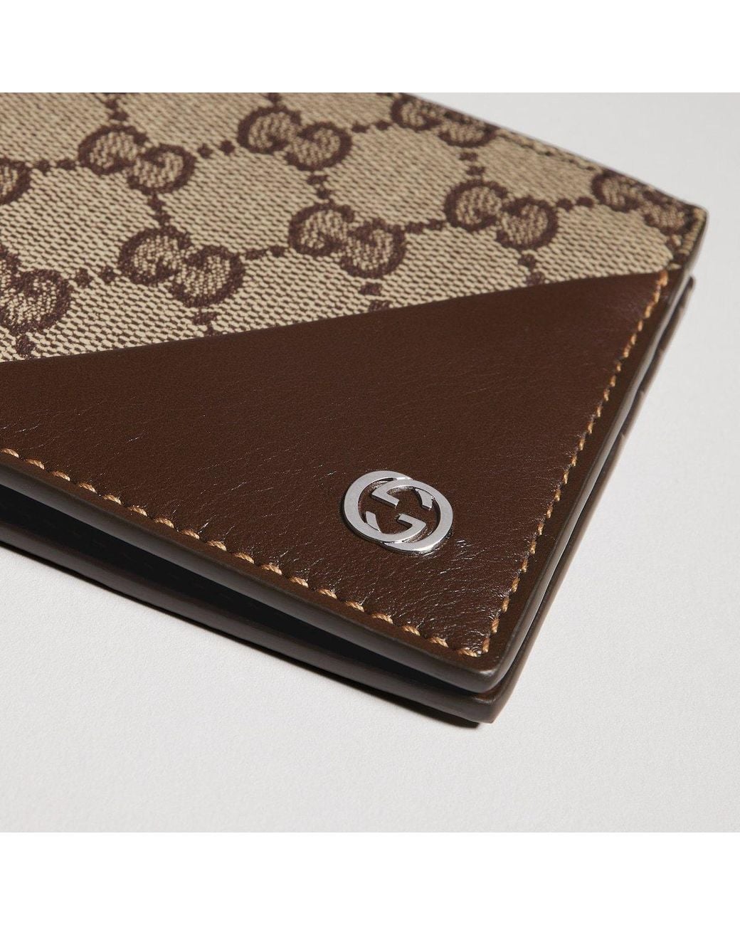 Gucci Brown Bi-Fold Wallet With Interlocking G for men
