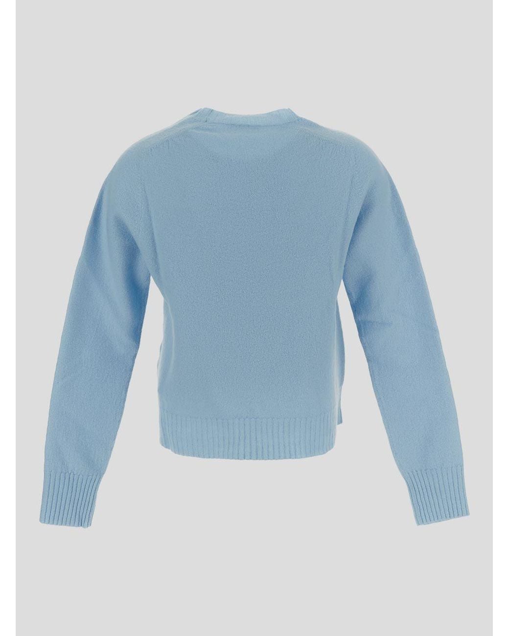 Jil Sander Blue Crewneck Long-Sleeved Jumper