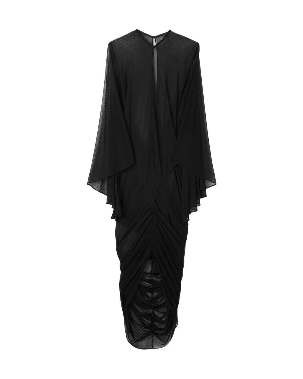 Jacquemus Black Draped Midi Cape Dress