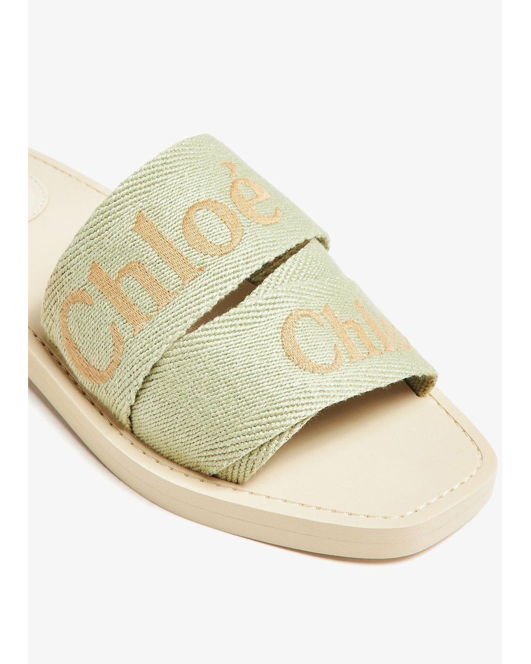 Chloé Metallic Square-Toe Flat Slides