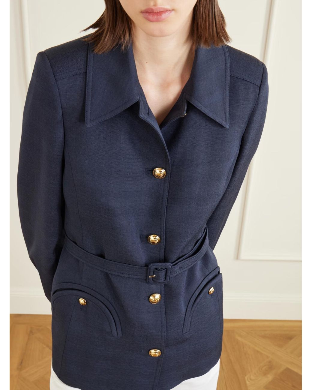 Blazé Milano Blue Genesis Paint Waist-Cinching Jacket