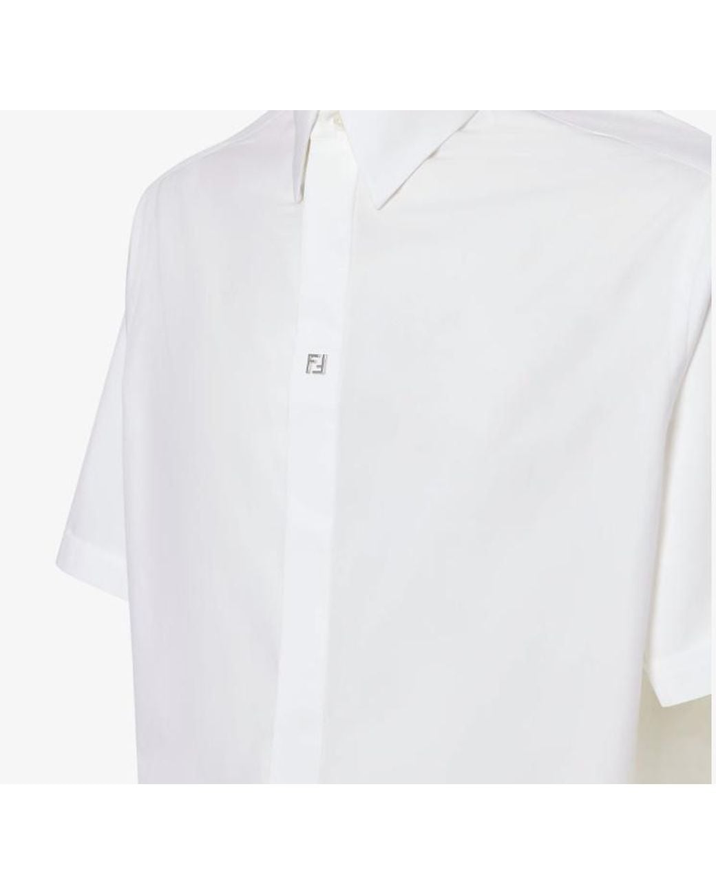 Fendi White Ff Plaque Short Sleeved Shirt for men