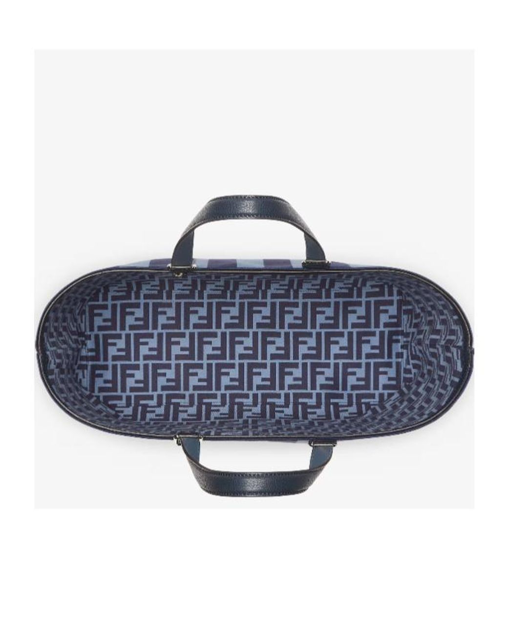 Fendi Blue Signature Pequin Jacquard Tote Bag for men