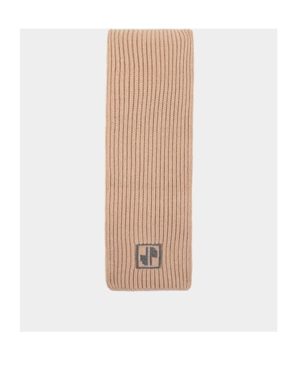 Patou Natural Logo Intarsia Knit Scarf