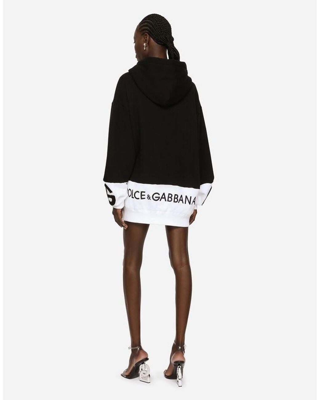 Dolce & Gabbana Black Dg Logo Sweater Mini Dress