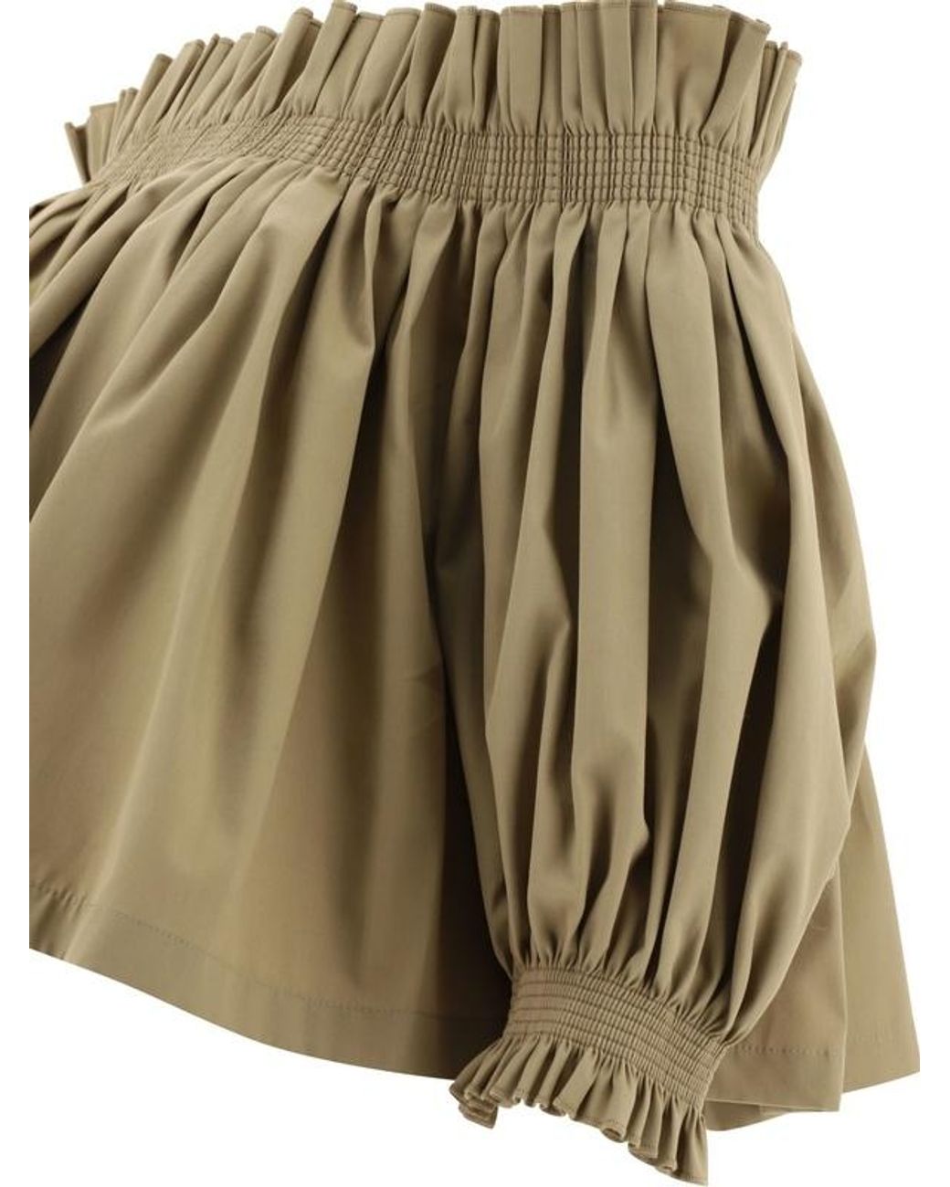 Dior Natural Christian Gathered Puff-Sleeved Cropped Blouse