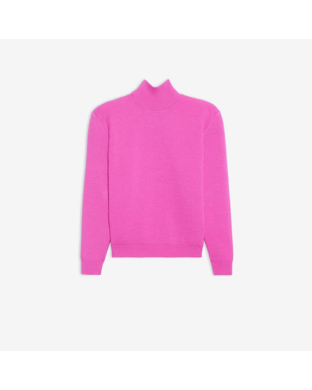 Balenciaga Pink Long-Sleeve Wide Shoulder Jumper