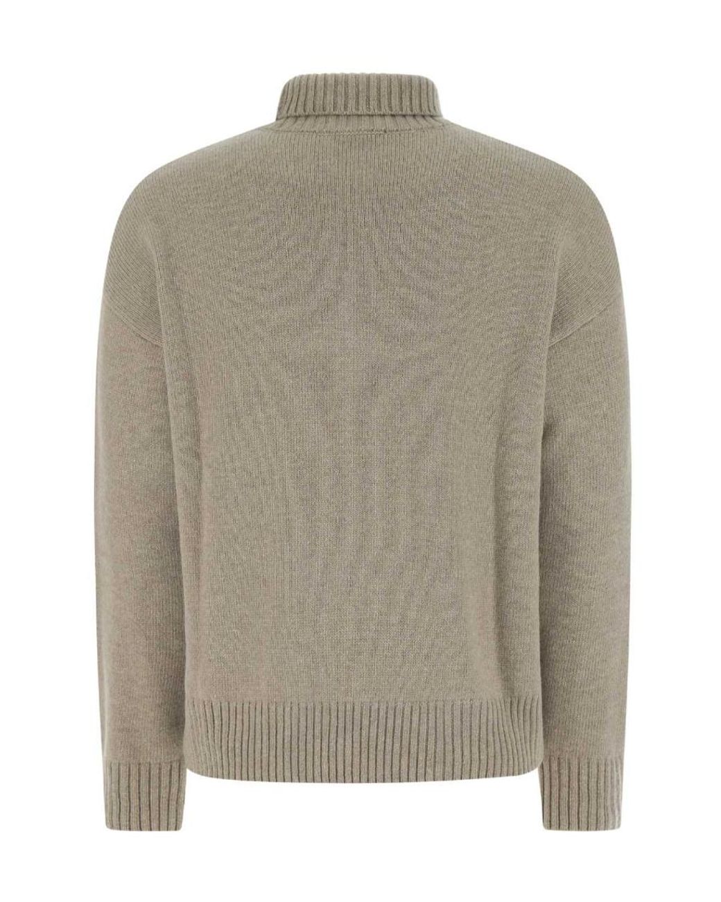 AMI Gray High-Neck Ami De Coeur Jumper for men