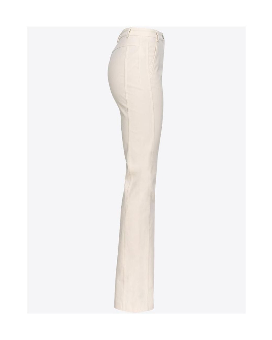 Pinko White High-Waist Flared Trousers