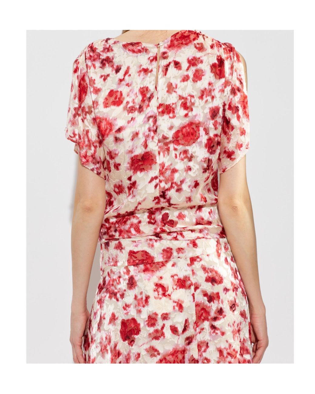 Isabel Marant Red Floral Short Sleeve Top