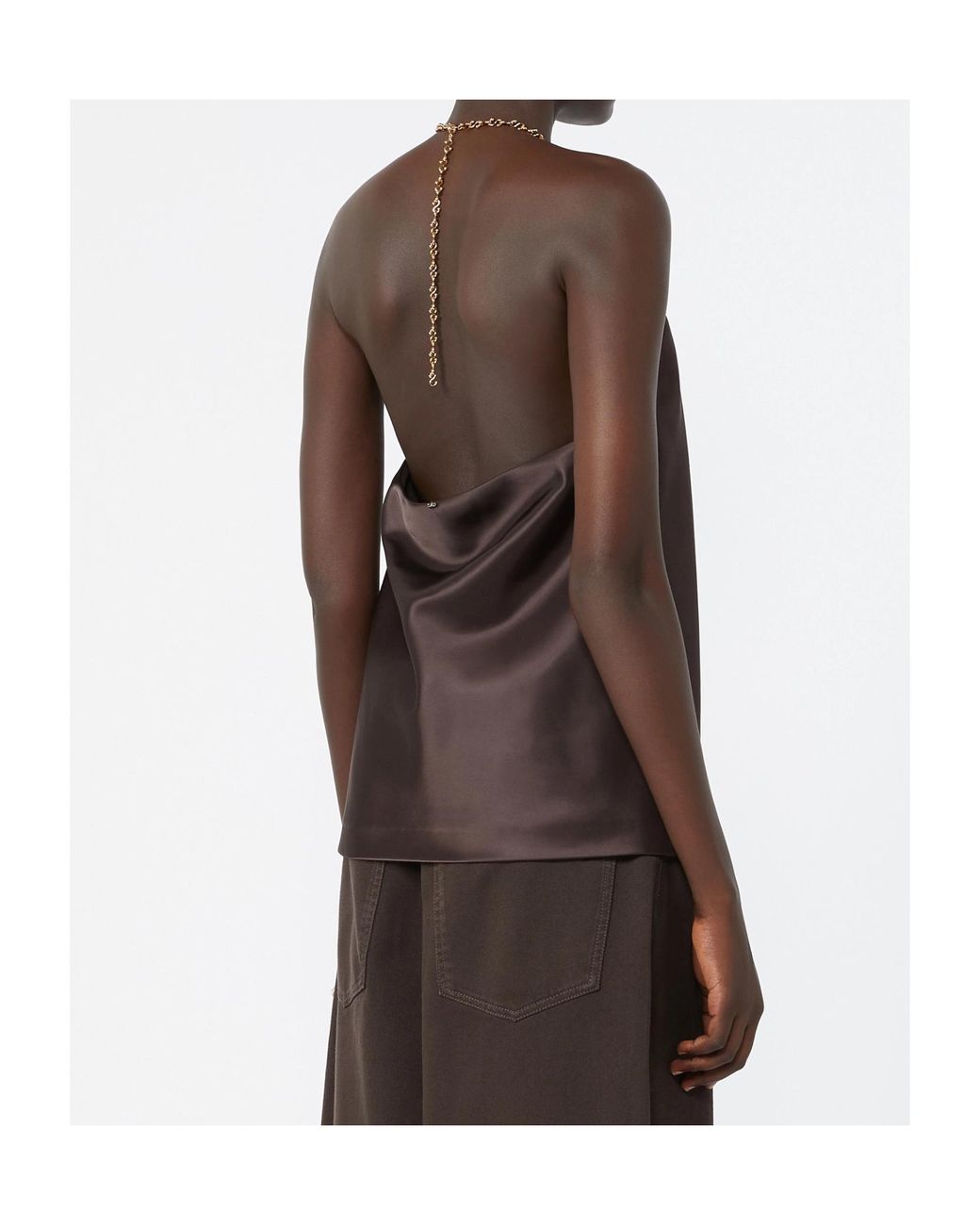 Sportmax Purple Spxpiombo V-Neck Chain-Strap Top