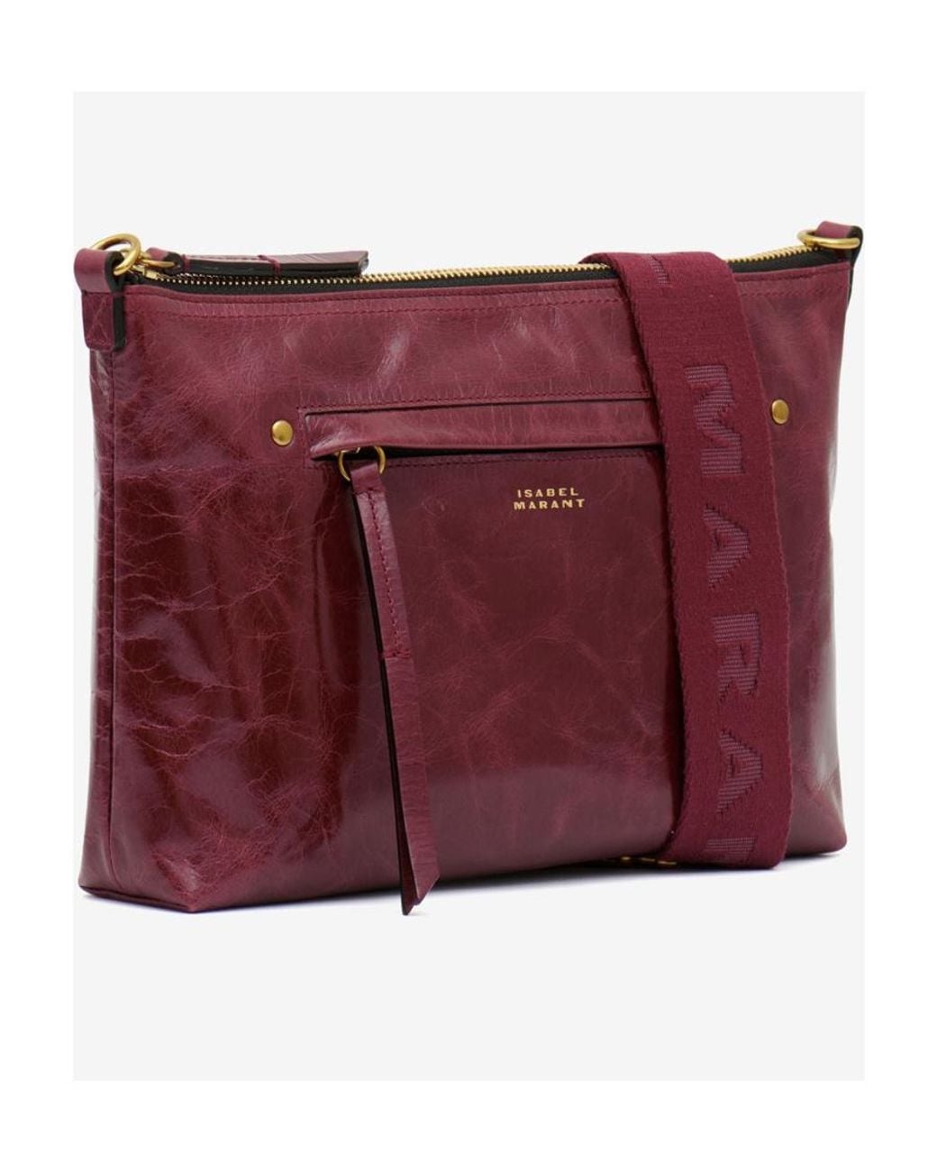 Isabel Marant Red Logo Printed Shoulder Bag