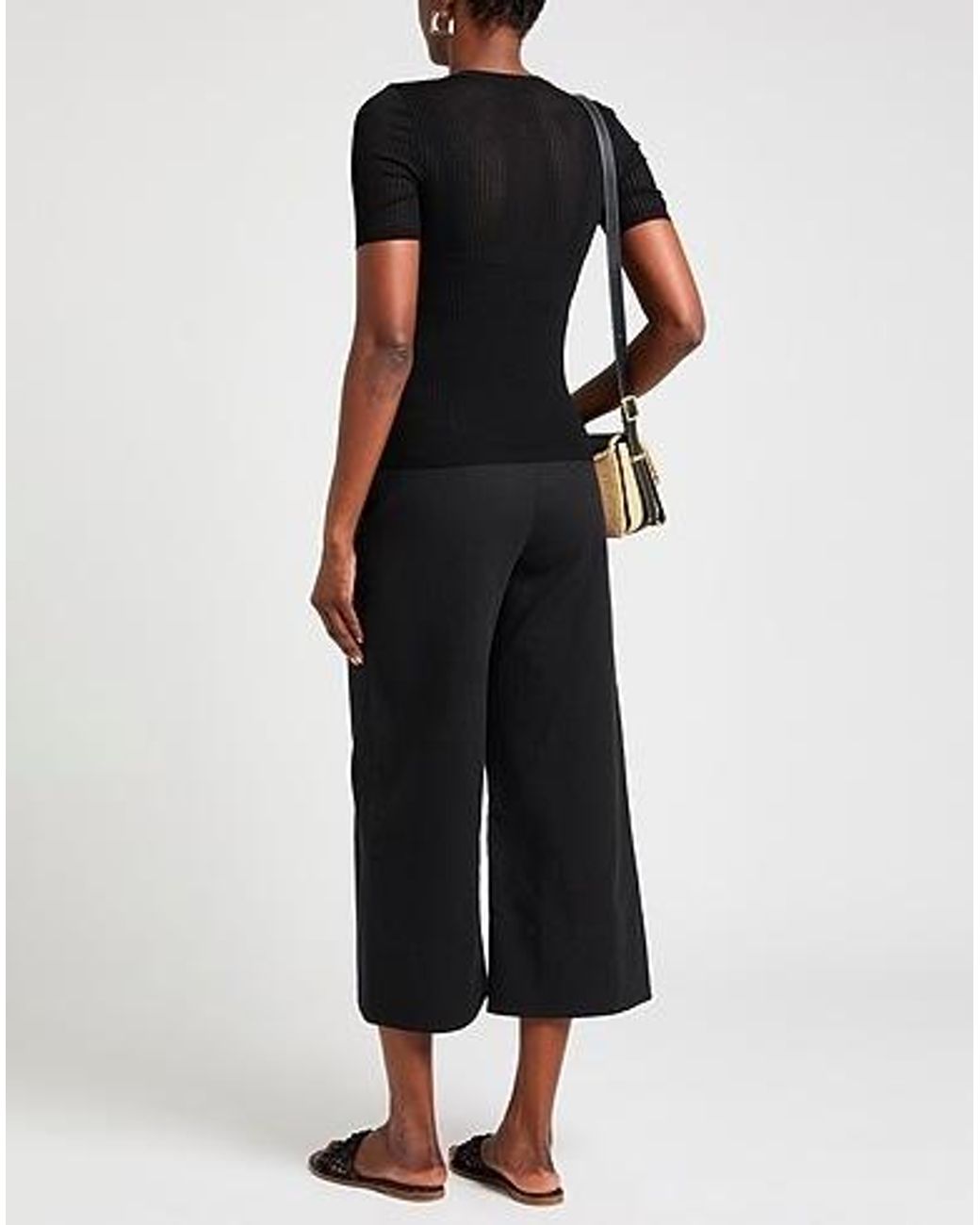 Rag & Bone Black Solid-Color Knitted Short-Sleeved Shirt