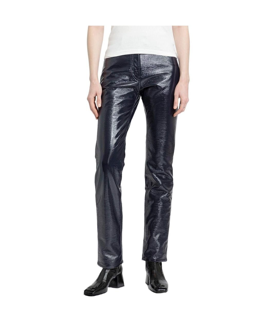 Courreges Blue Courrèges 5 Pockets Vinyl Effect Pants