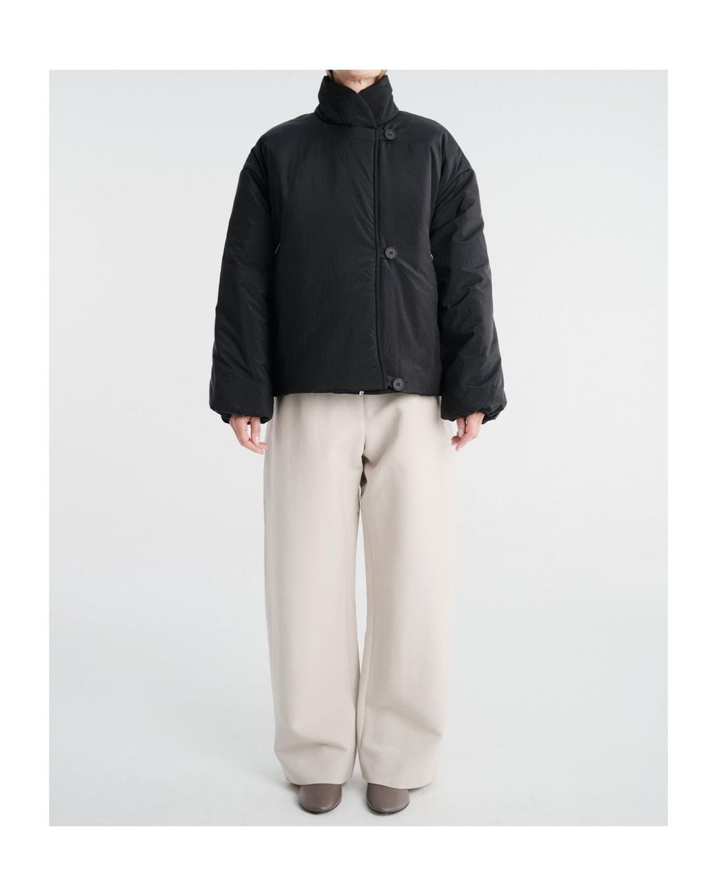 Studio Nicholson Black Cropped Quilted Jacket