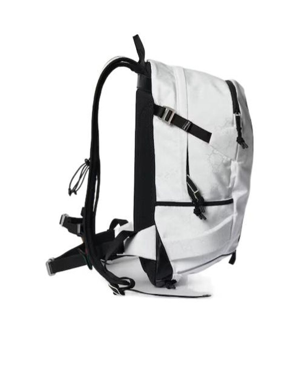 Gucci Gray Monogrammed Zipped Small Backpack for men