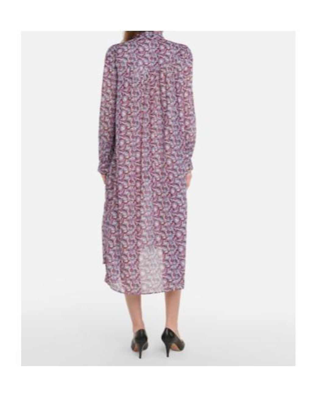 Isabel Marant Purple Eliane Floral-Print Cotton Midi Dress