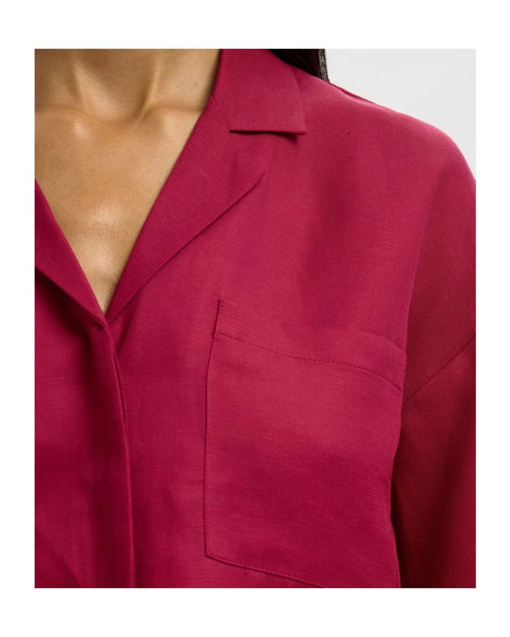 SELECTED Red Boxy Short-Sleeve Shirt