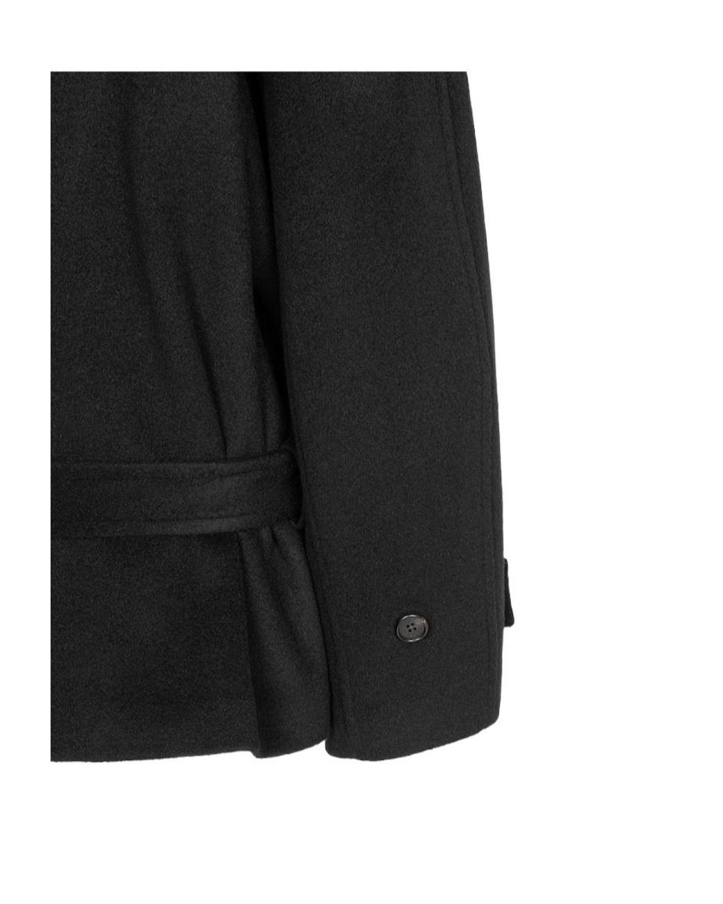 Juun.J Black Stand-Collar Long-Sleeved Coat