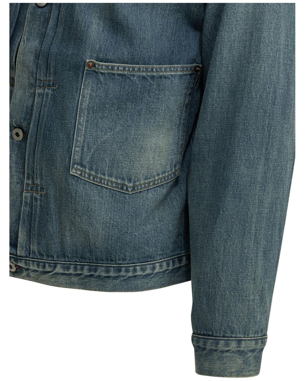 A.PRESSE Blue No 23 Boxy Denim Jacket for men