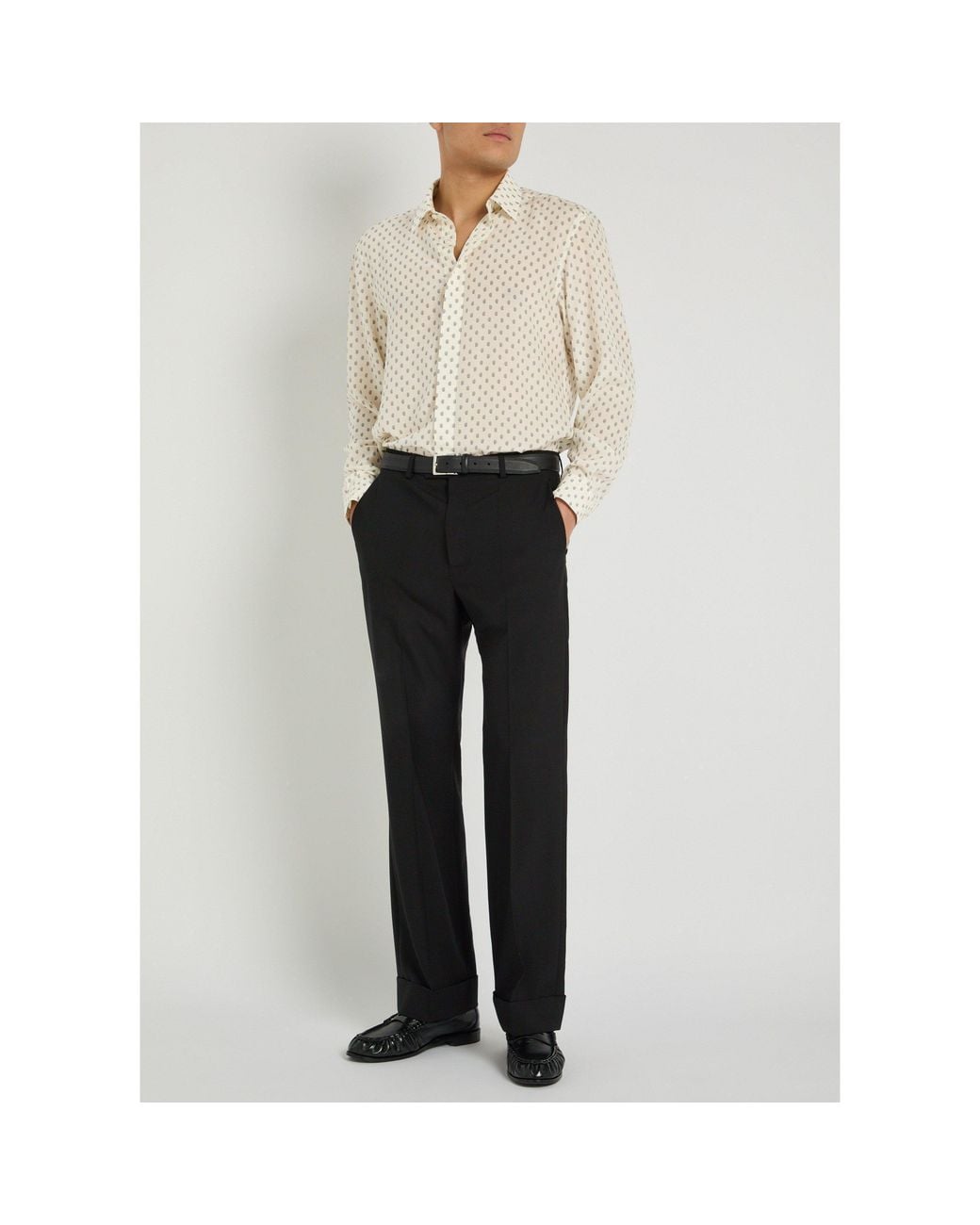 Tom Ford White Polka Dot Long-Sleeve Shirt for men