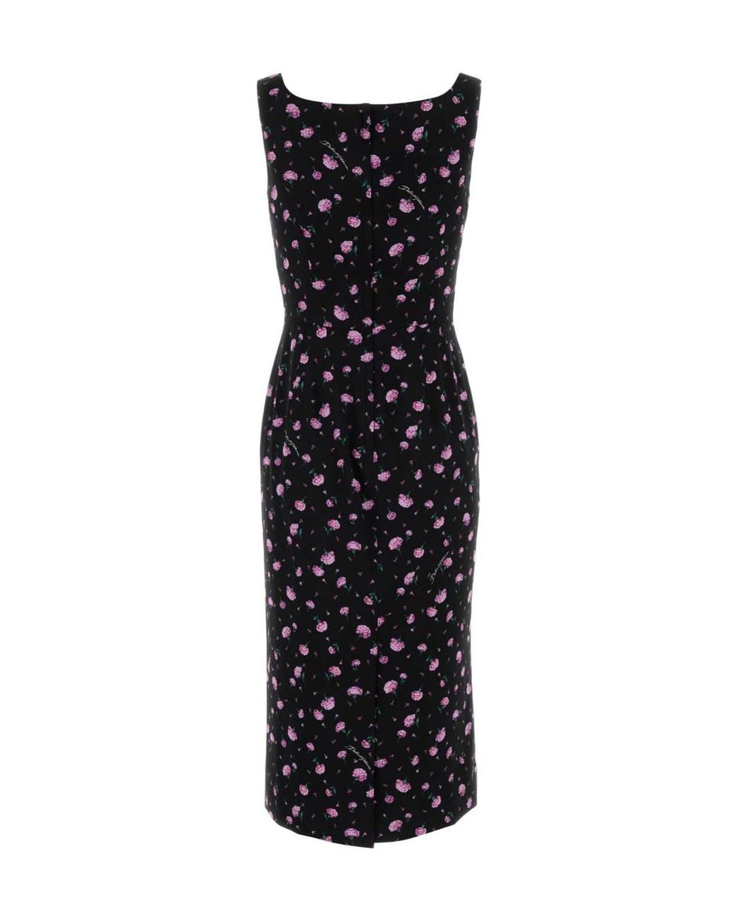 Dolce & Gabbana Black Floral Print Dress