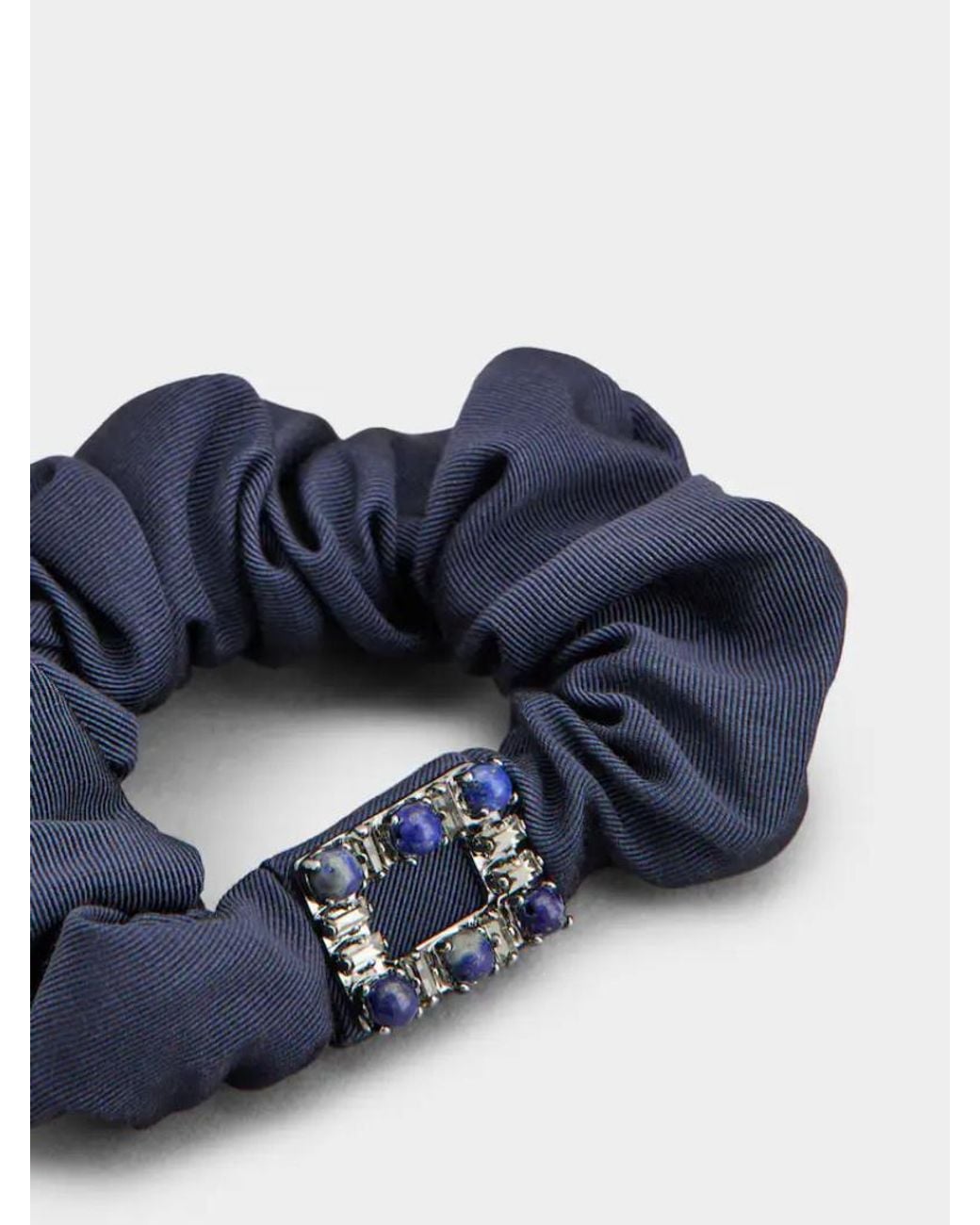 Roger Vivier Blue Embellished Scrunchie