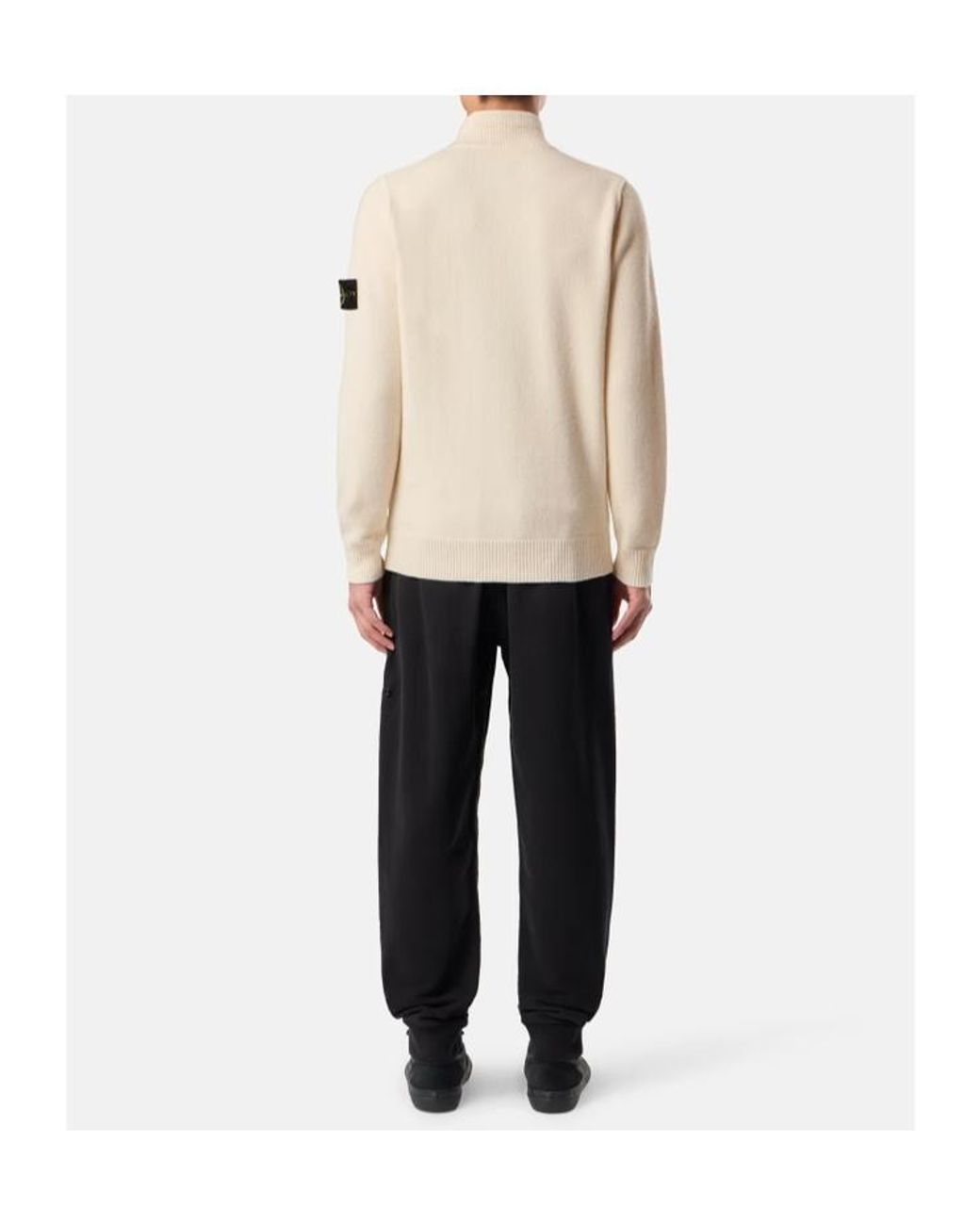 Stone Island White Soft Wool Blend Sweater for men
