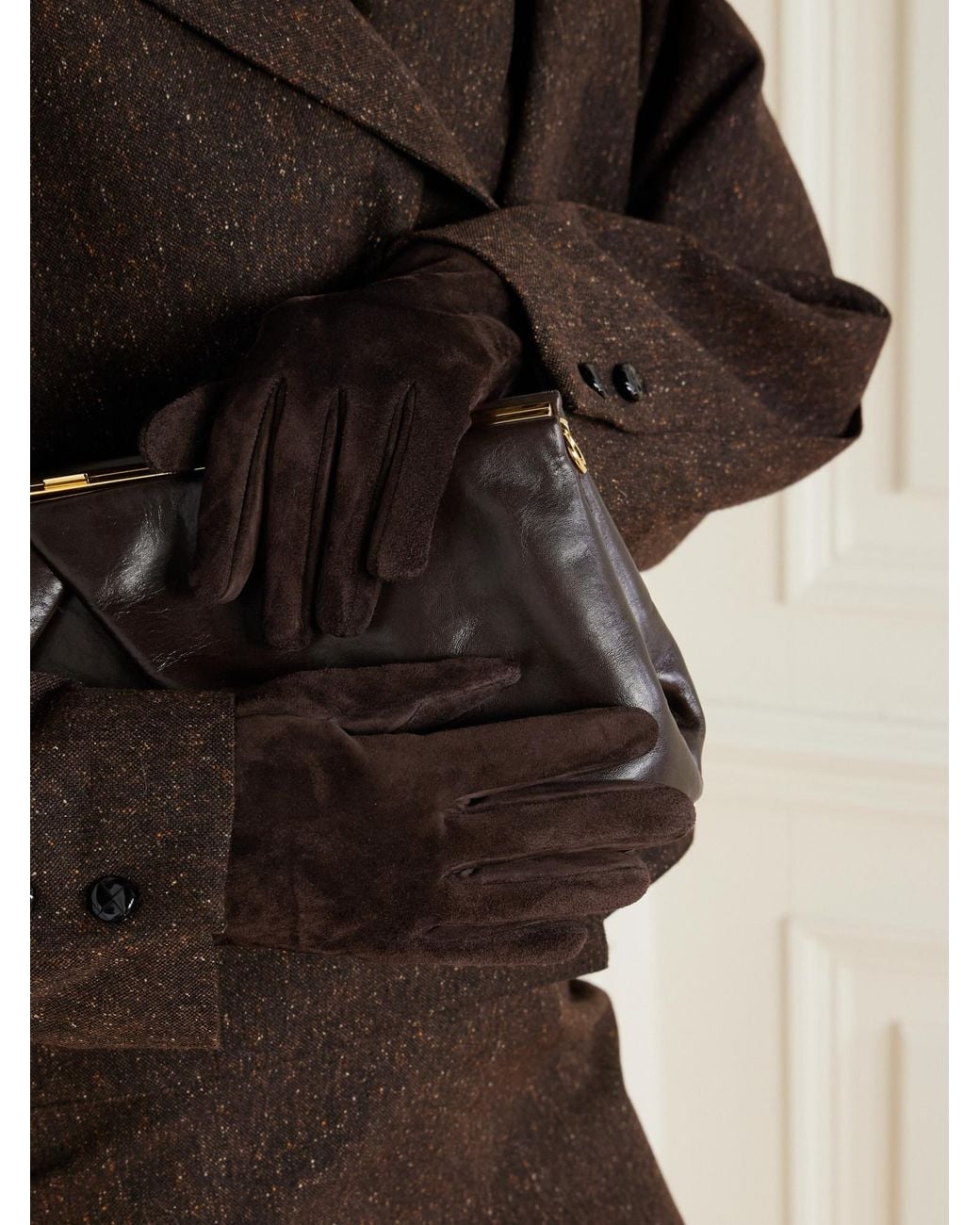 Gianvito Rossi Brown Cam Gloves