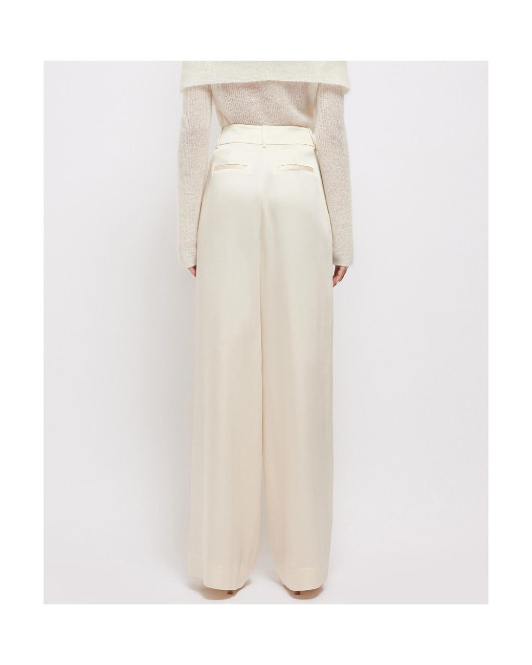 Jonathan Simkhai White Mercer Satin Trousers