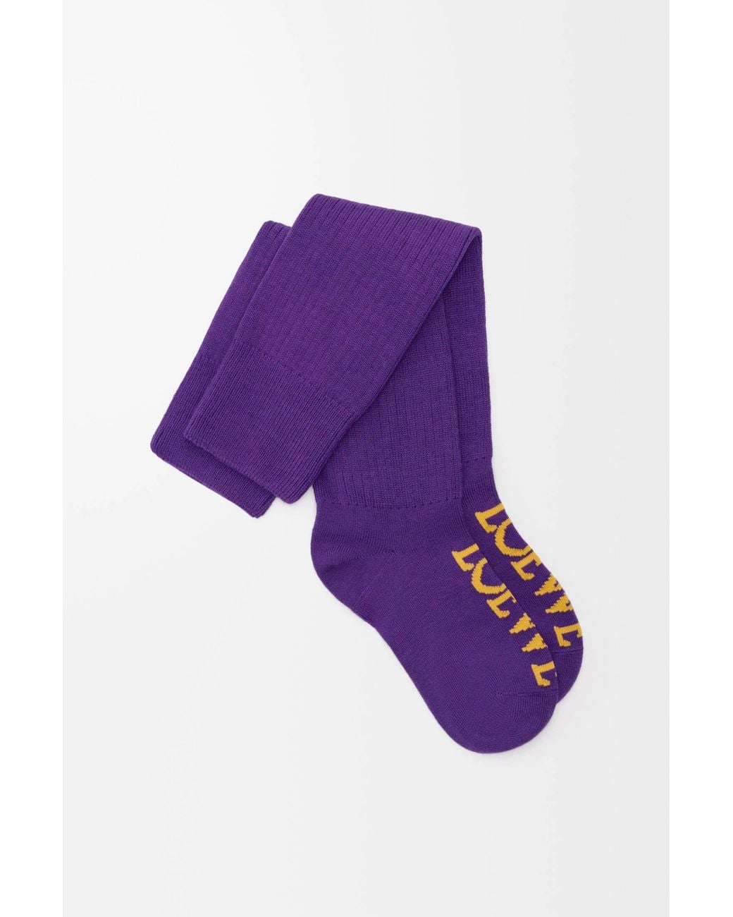 Loewe Purple Ribbed Logo Knee-High Socks