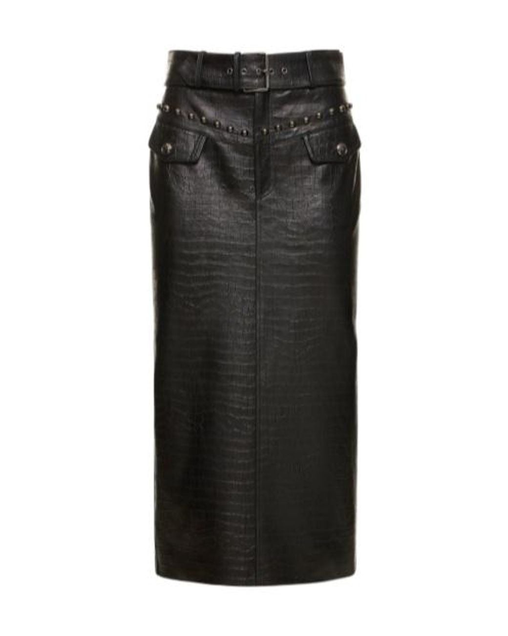 Alessandra Rich Black Texture Mid-Length Skirt