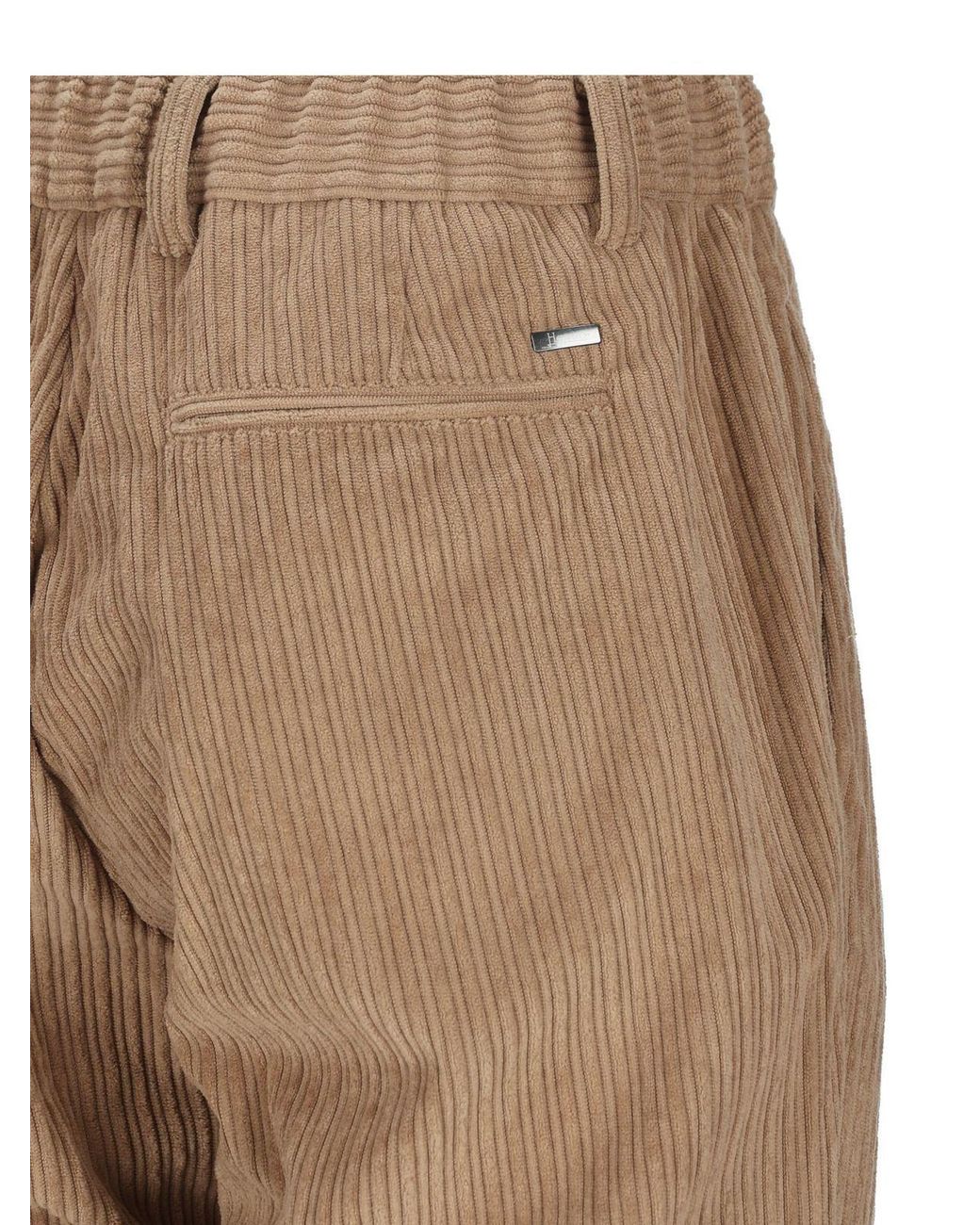 Herno Natural Pleated Corduroy Pants for men