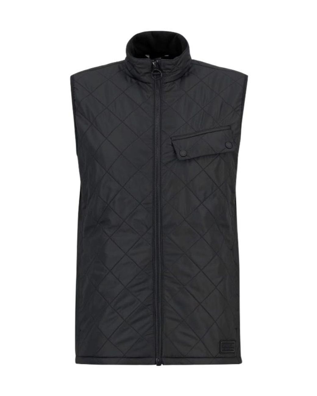 Barbour Black Stand-Up Collar Vest for men