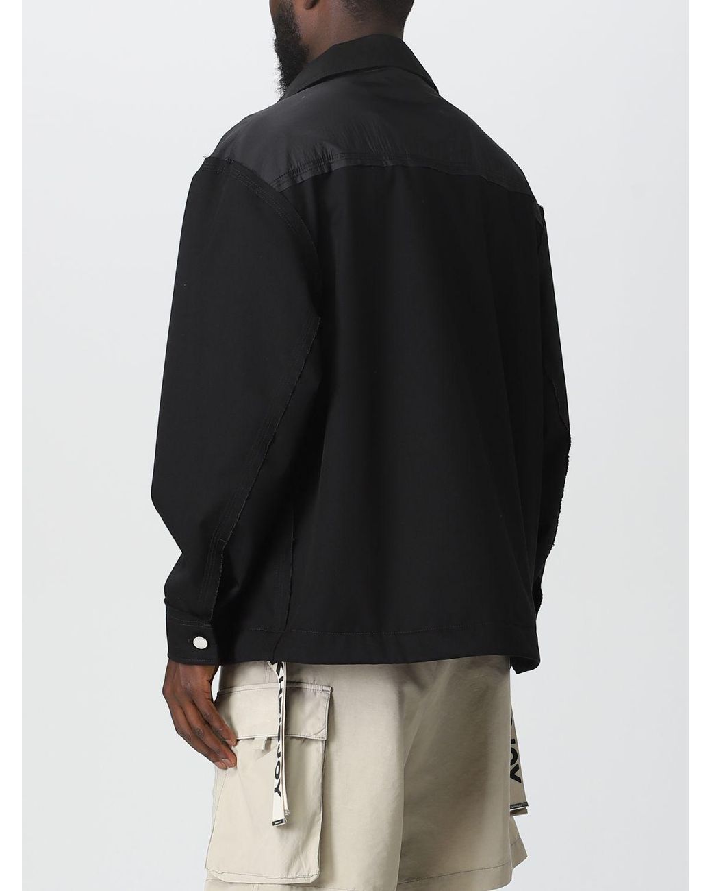 Khrisjoy Black Eyelet-Embellished Military Jacket for men
