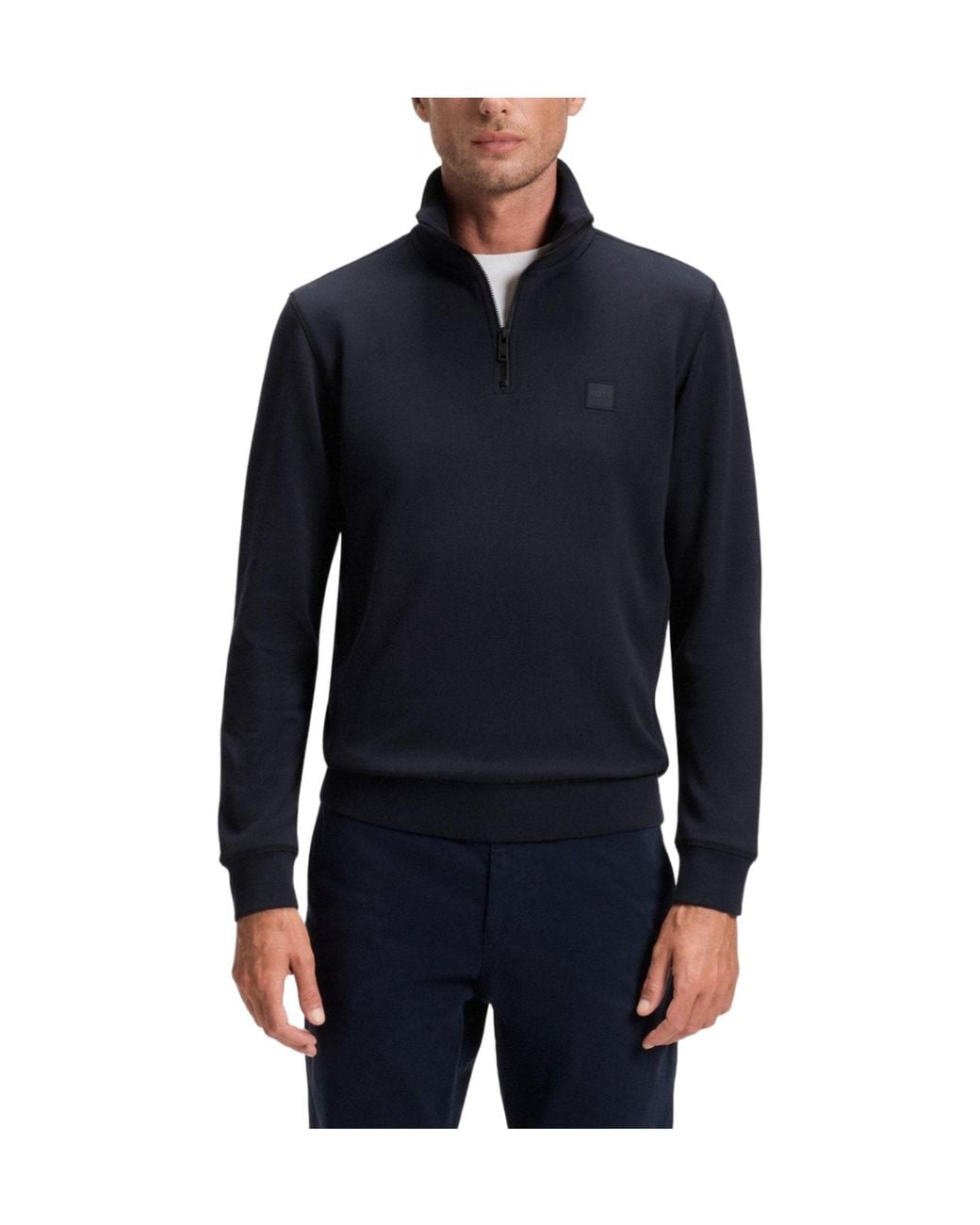 Boss Blue Quarter Zip Fleece for men