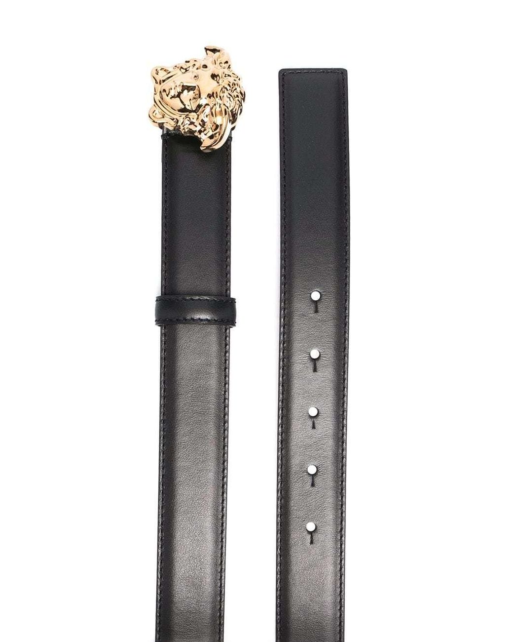 Versace White La Medusa Greca Buckle Belt for men