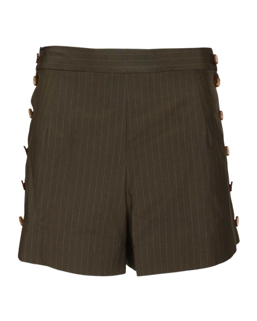 Vivienne Westwood Green Striped Button Shorts