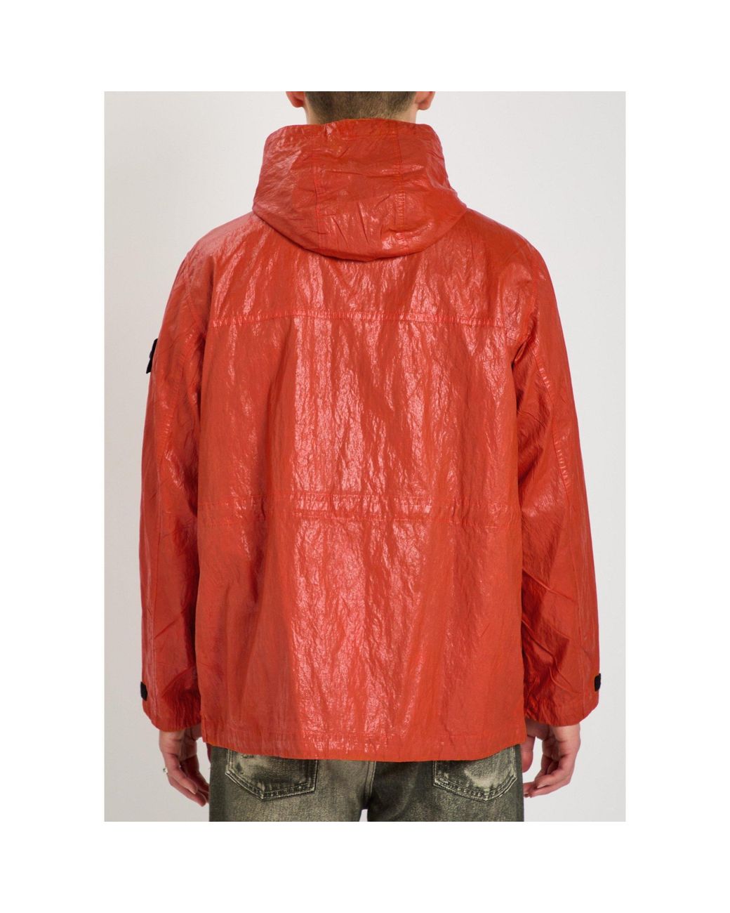 Stone Island Orange Hoodie for men