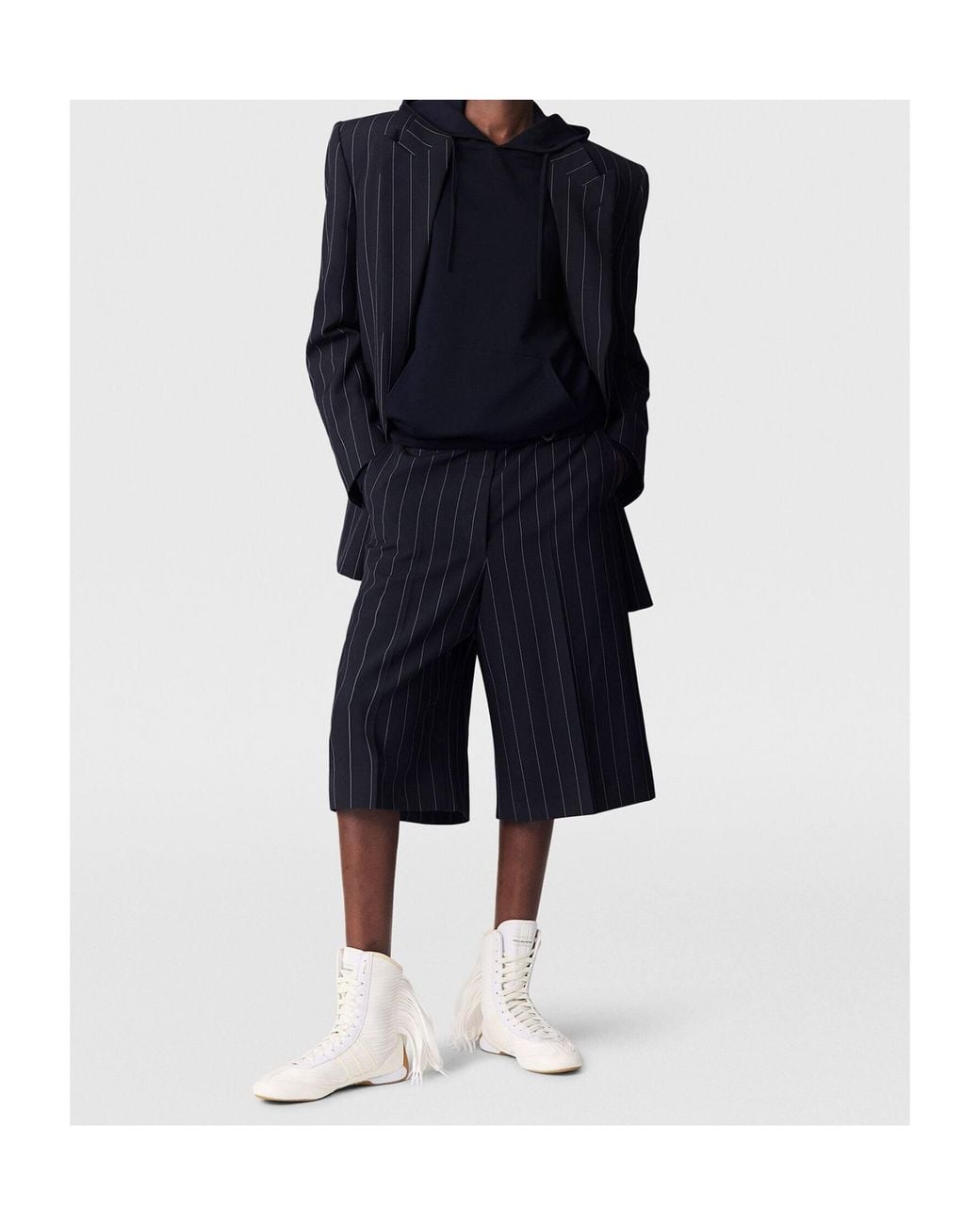 Stella McCartney Blue Tailored Pinstripe Shorts