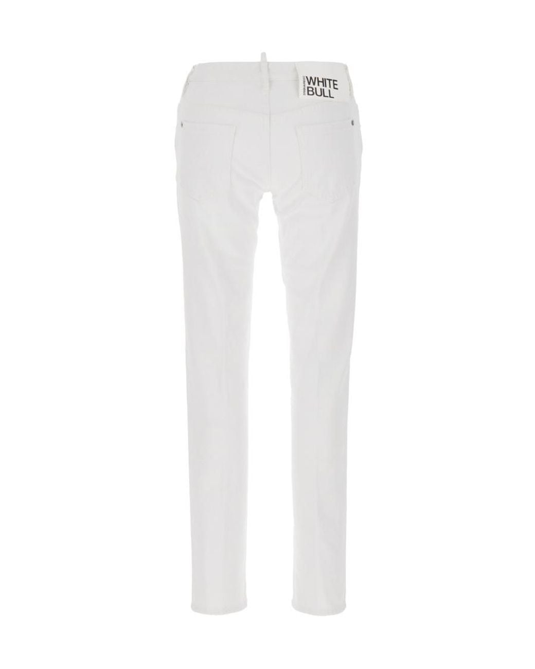 DSquared² White Logo Patch Straight Leg Jennifer Jeans